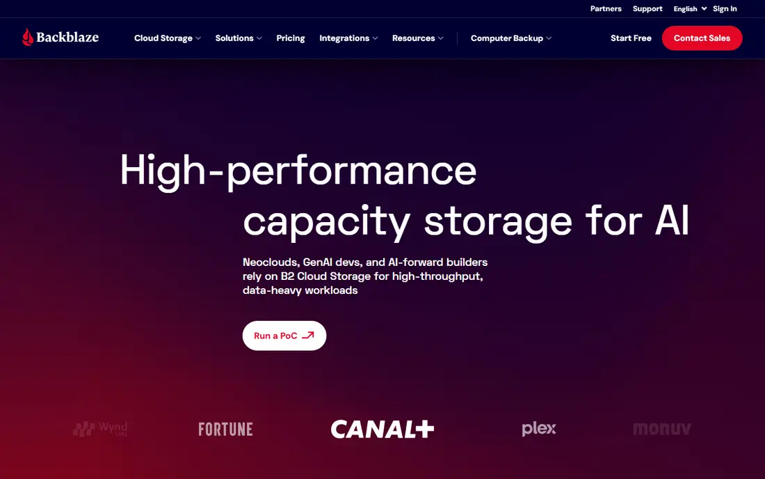 Backblaze Computer Backup website