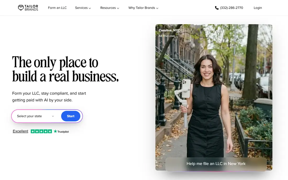 Tailor Brands website