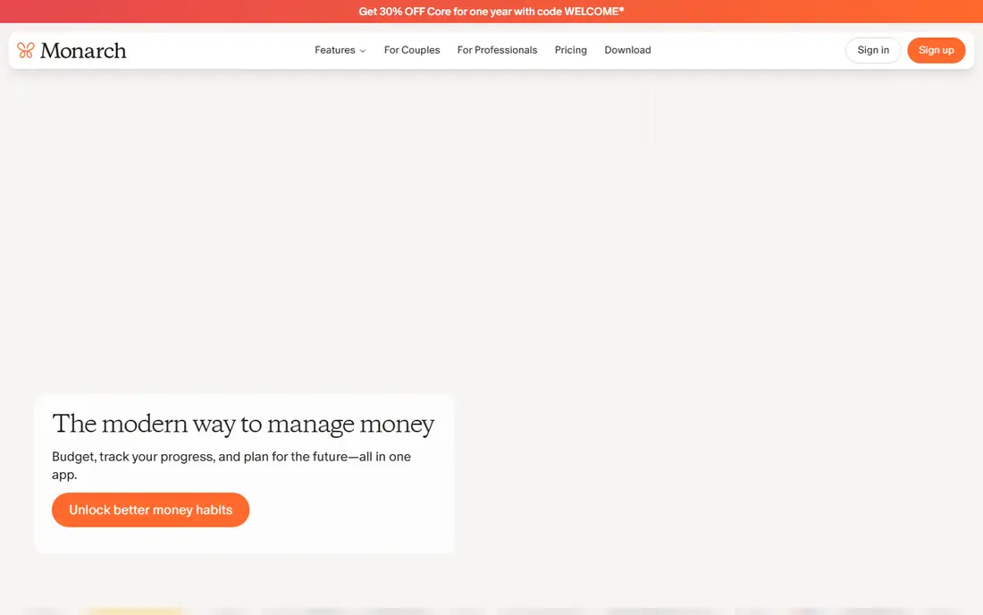 Monarch Money website