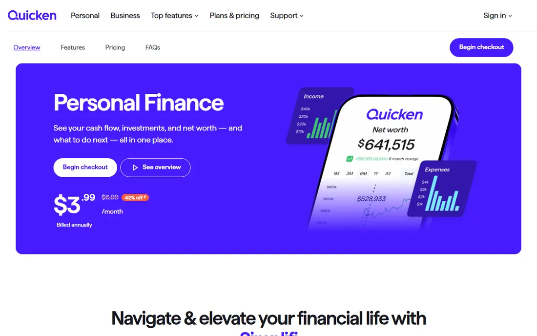 Quicken Simplifi website