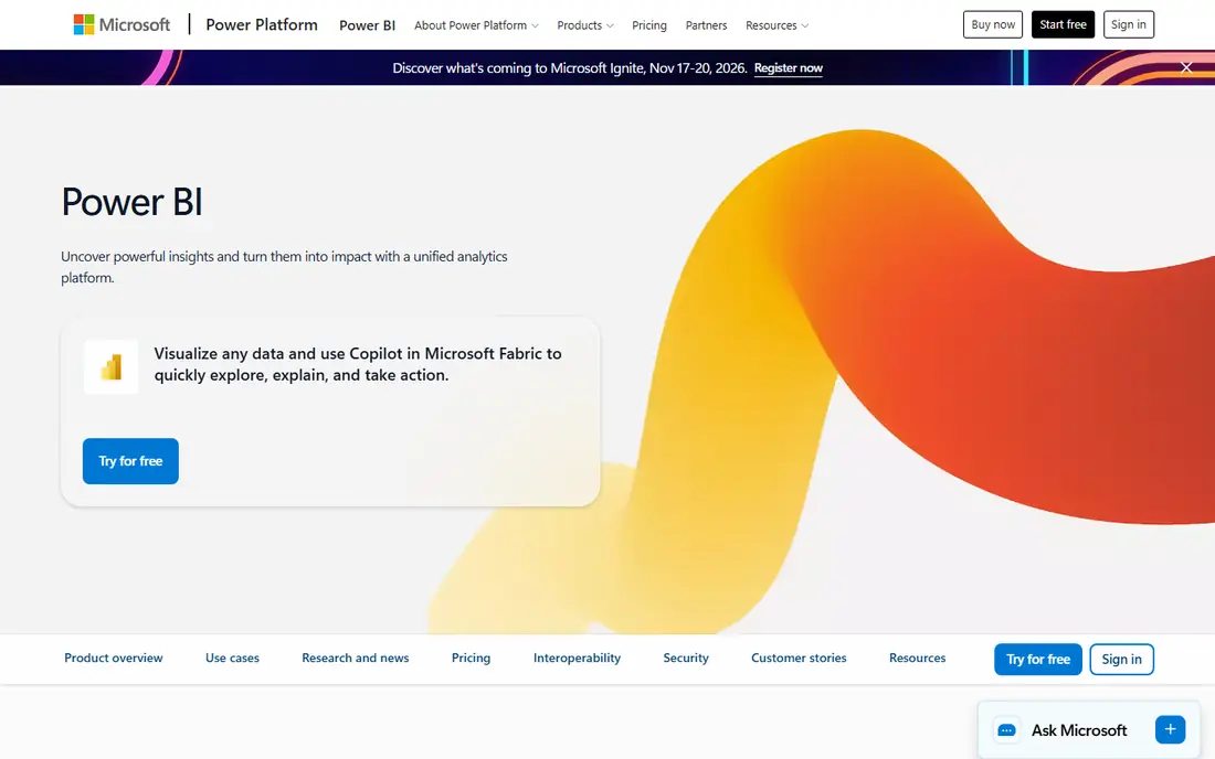 Microsoft Power BI website