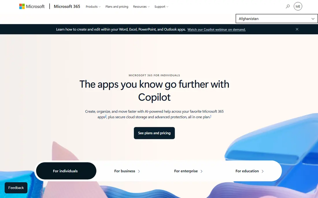 Microsoft 365 website