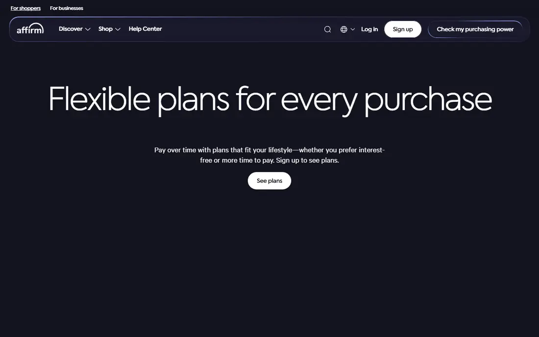 Affirm website
