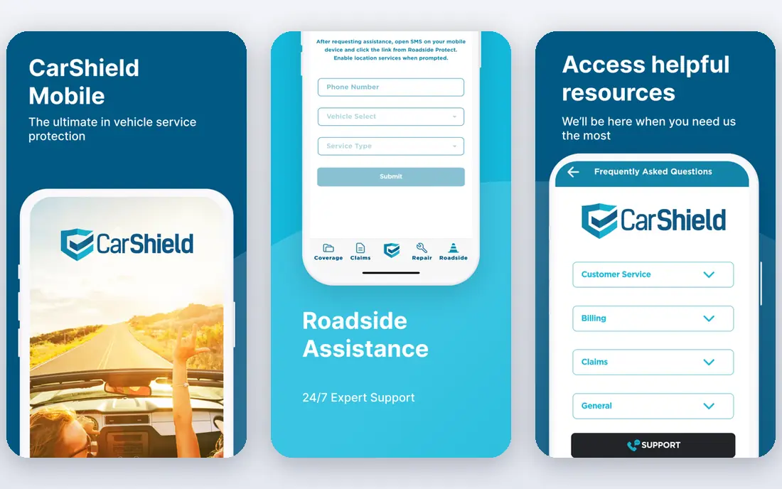 CarShield app screenshots