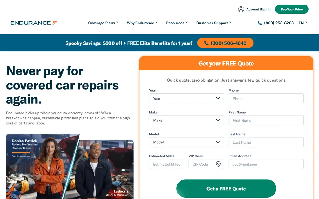 Endurance website