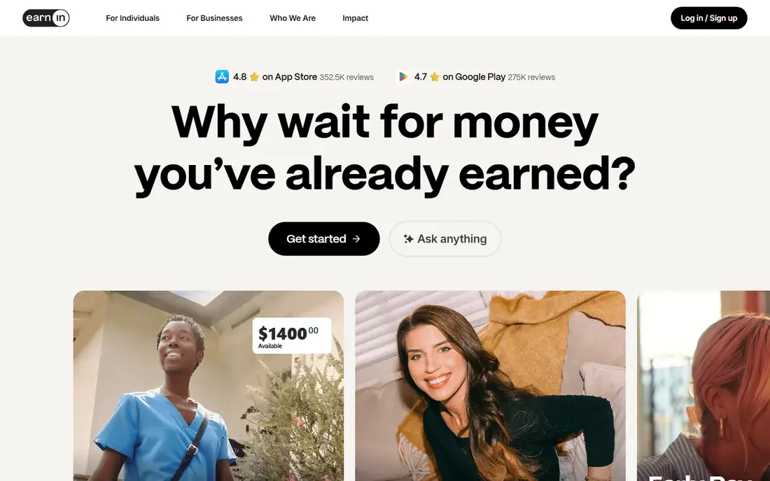 EarnIn website