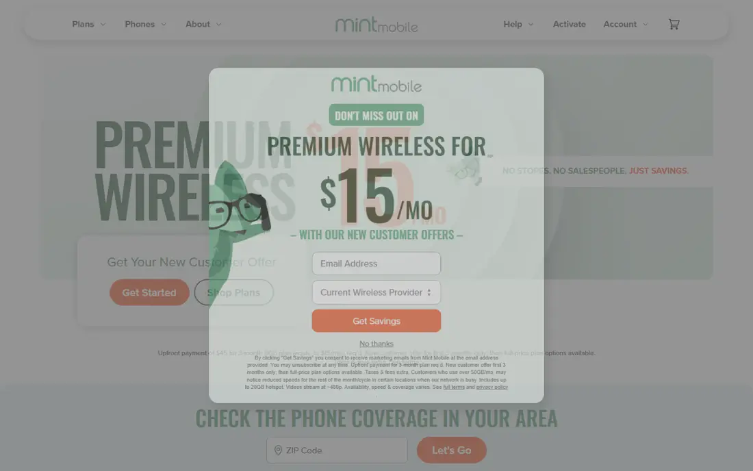 Mint Mobile website