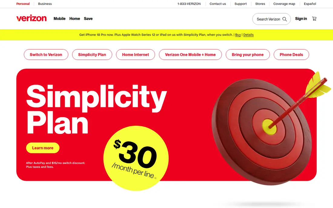 Verizon website