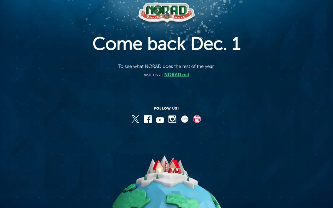 NORAD Tracks Santa website