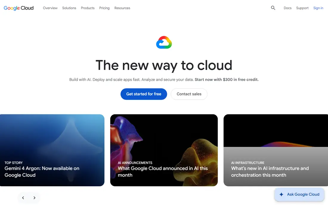 Google Cloud website