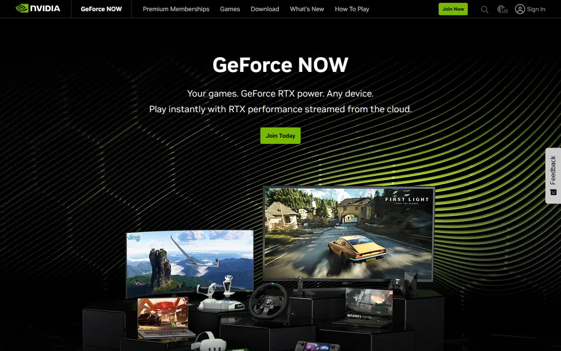 GeForce NOW website