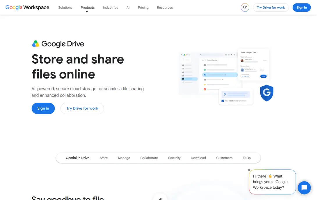 Google Drive website