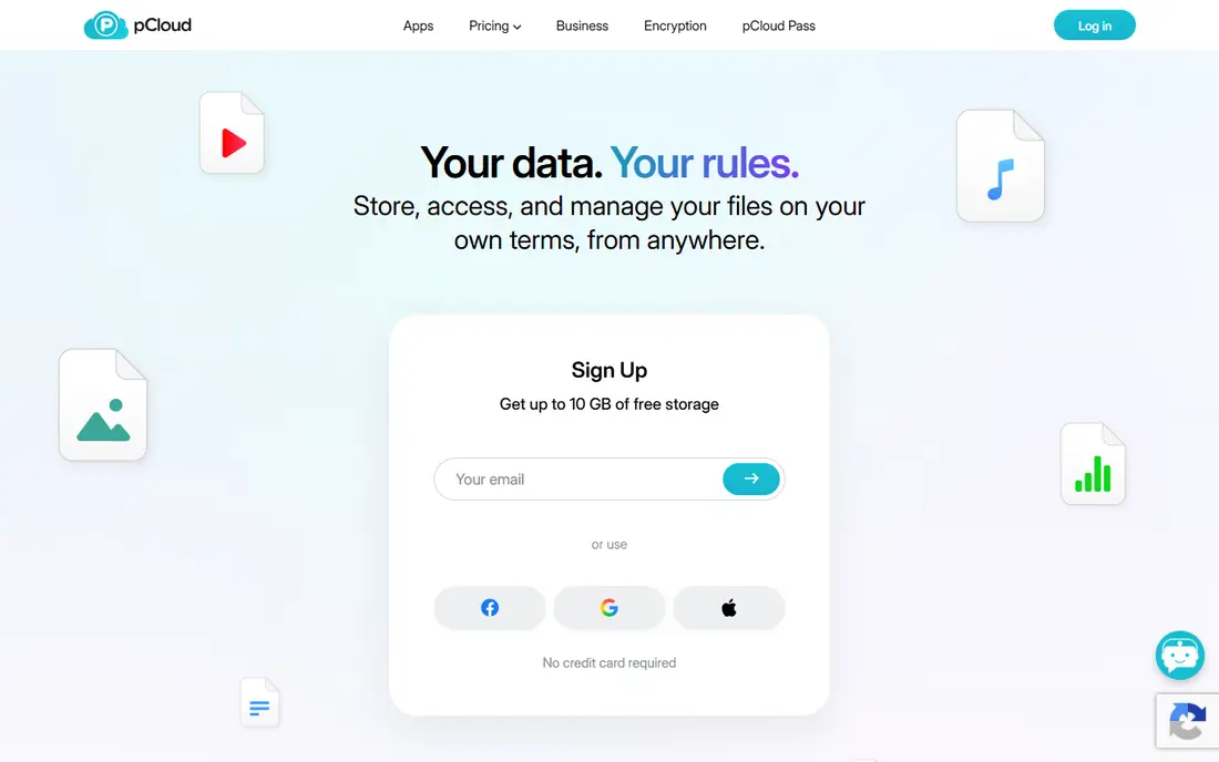 pCloud website