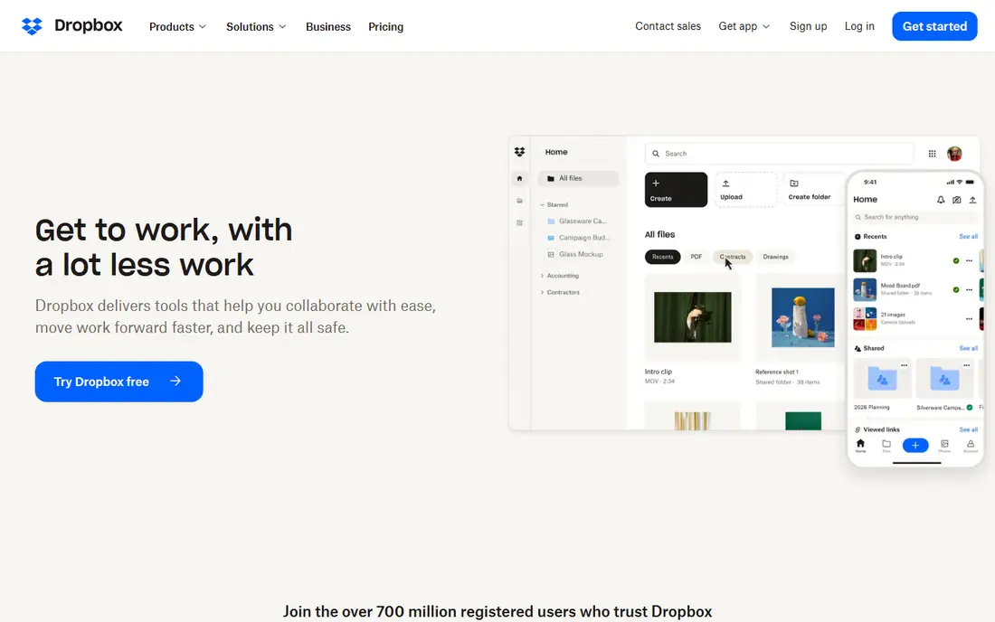 Dropbox website