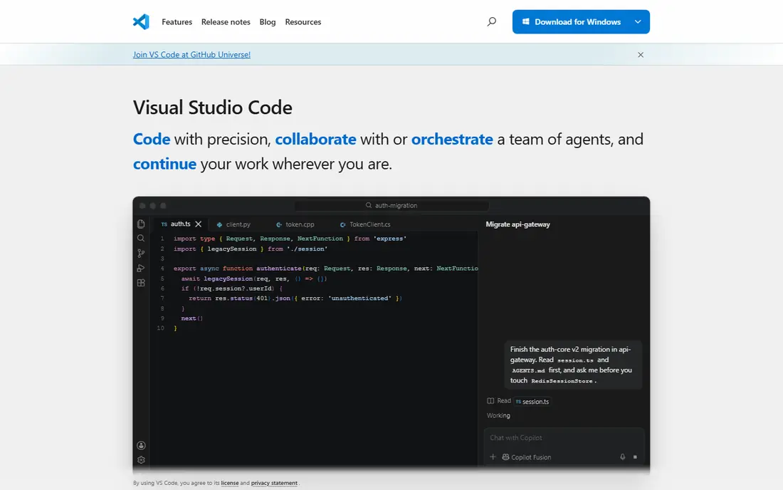 Visual Studio Code website