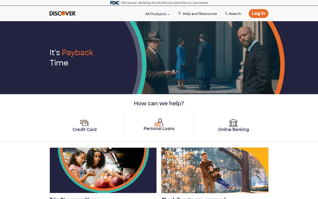 Discover Personal Loans website