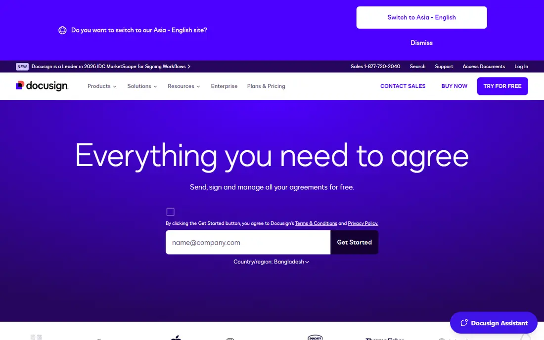 DocuSign CLM website