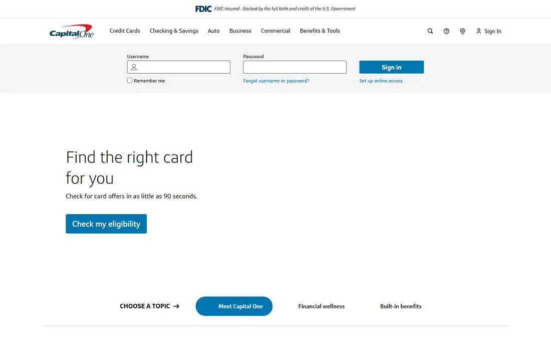 Capital One website