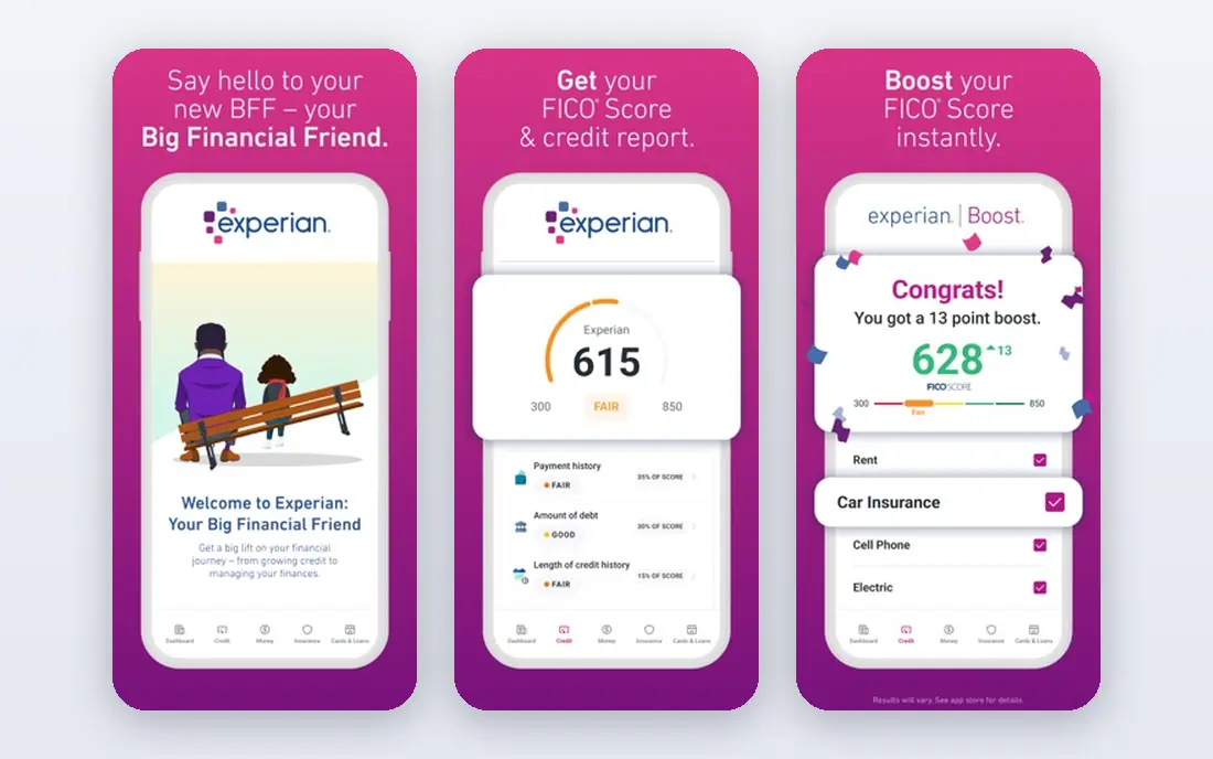 Experian IdentityWorks app screenshots