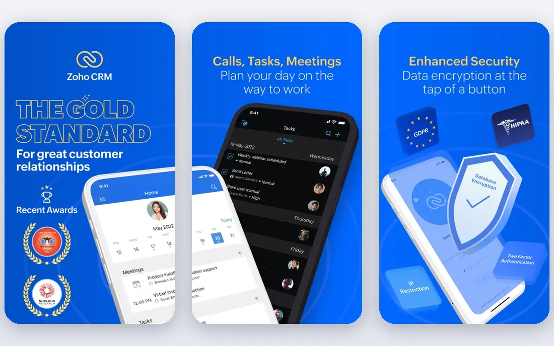 Zoho CRM app screenshots