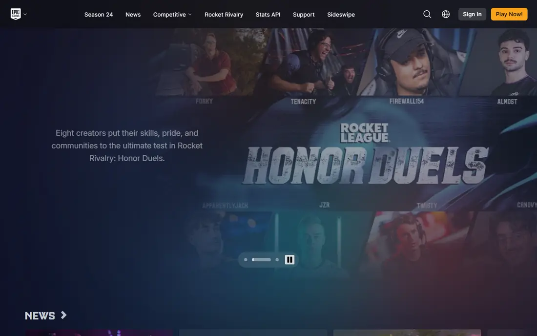 Rocket League website