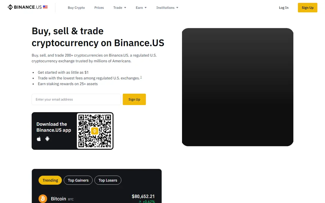 Binance.US website