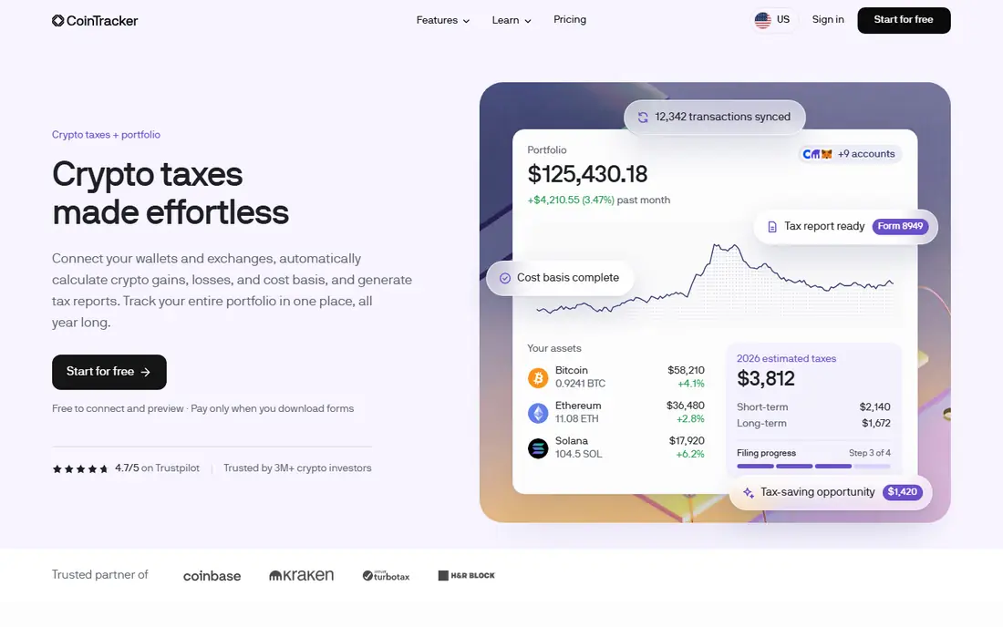 CoinTracker website