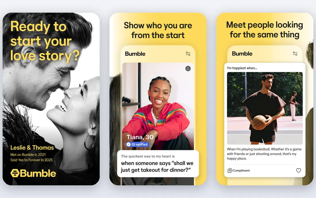 Bumble app screenshots