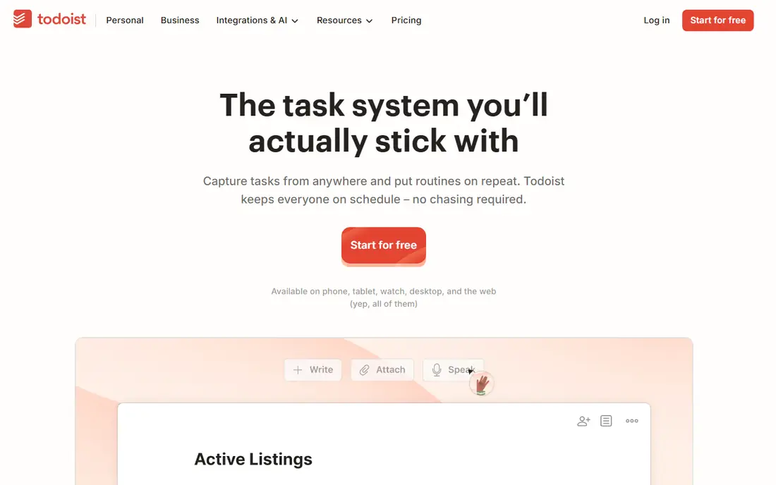 Todoist website