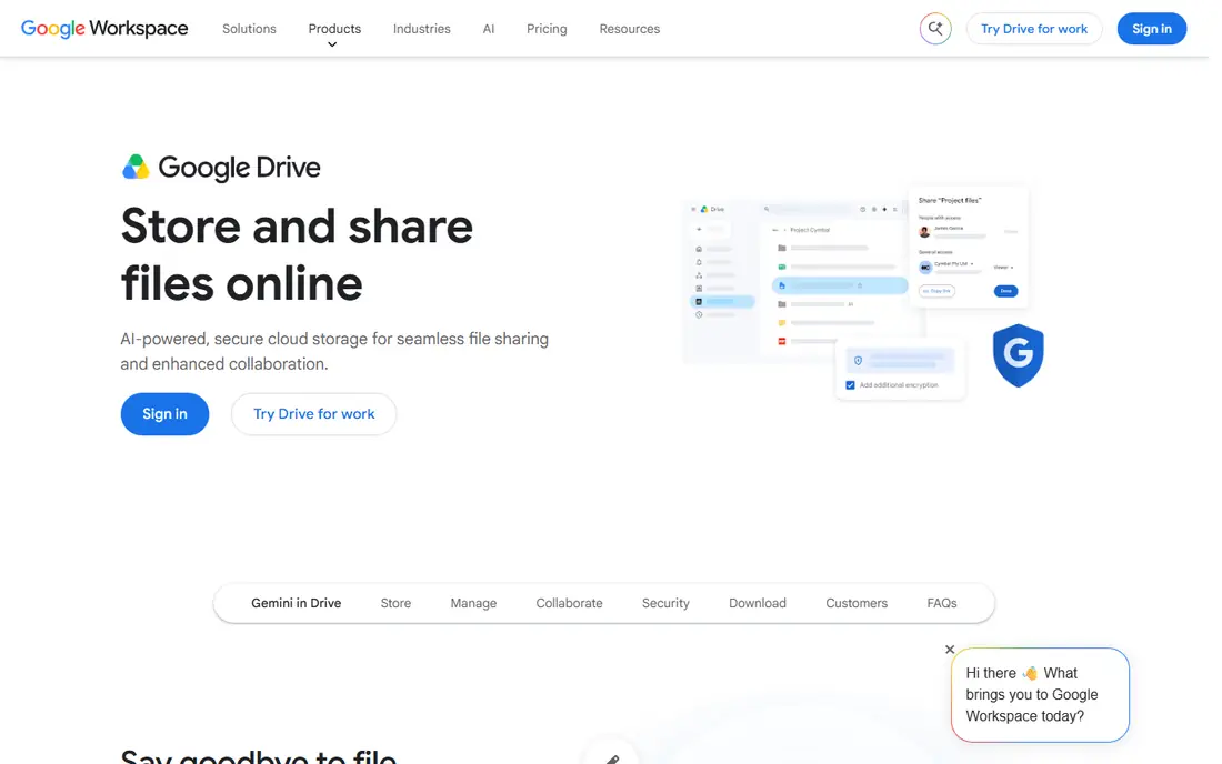 Google Drive website
