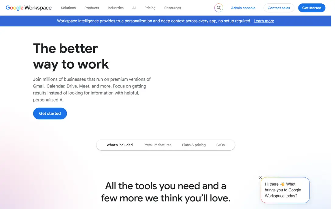 Google Workspace website