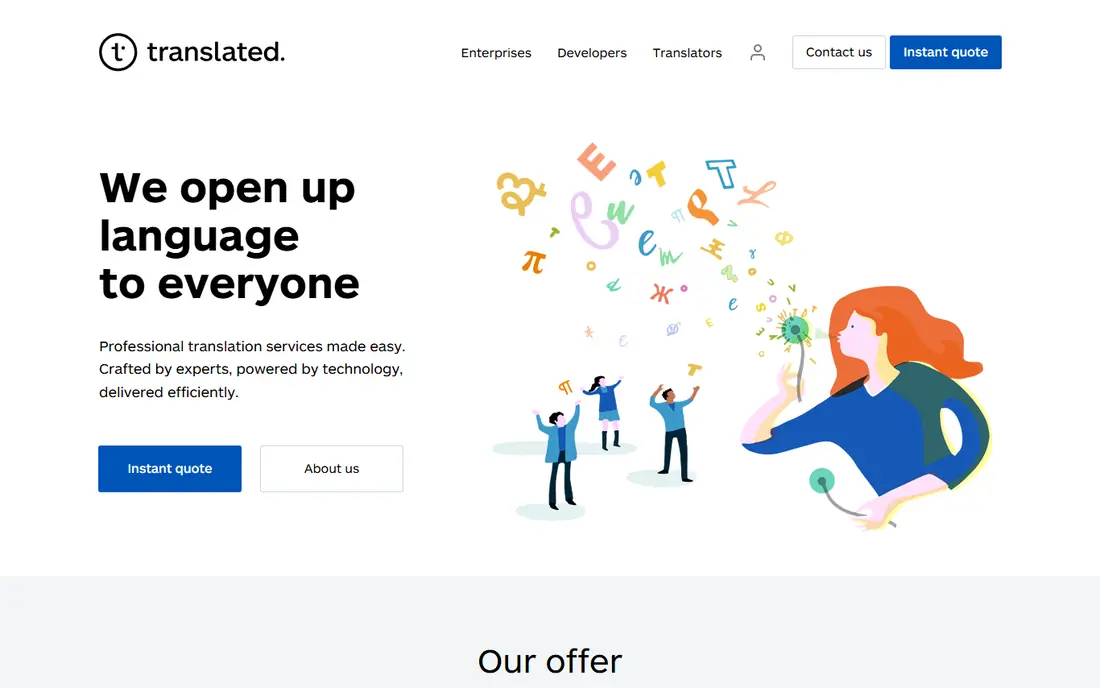 Translated website