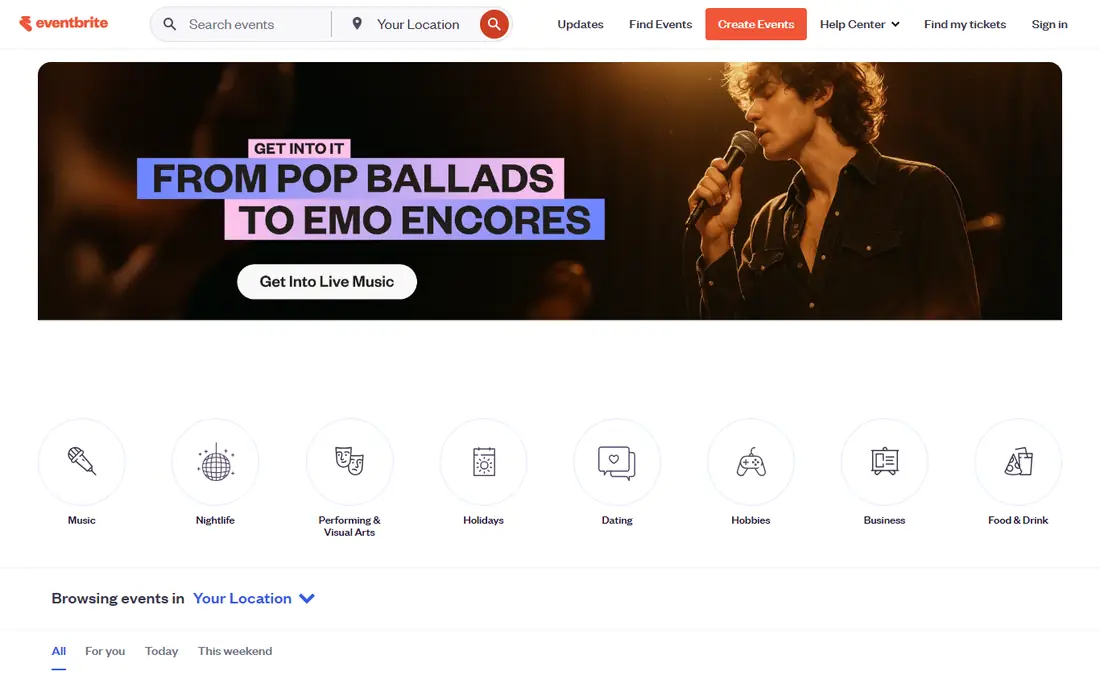 Eventbrite website