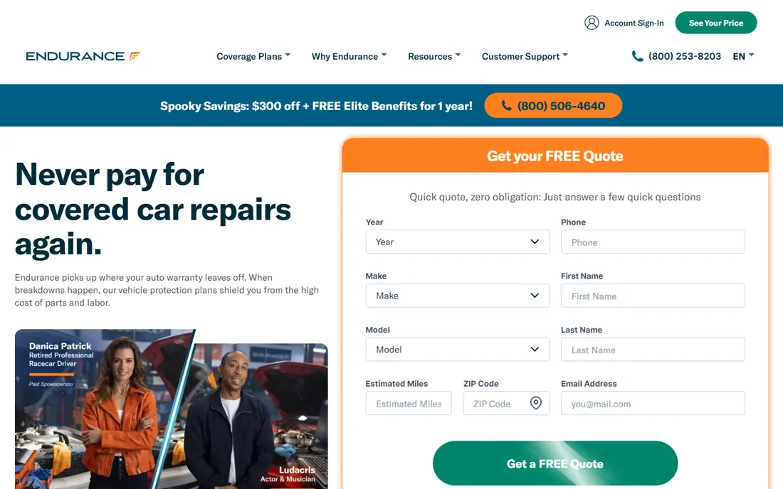 Endurance website