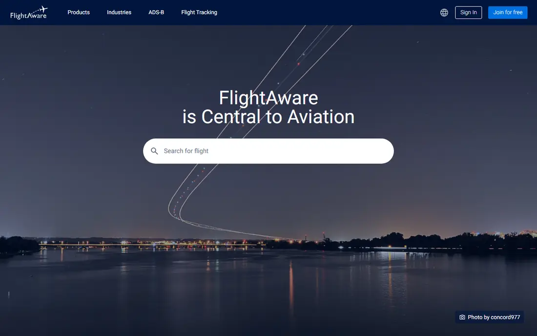 FlightAware website