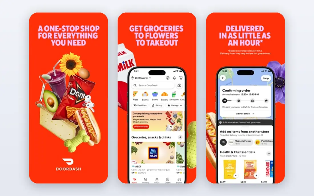 DoorDash app screenshots