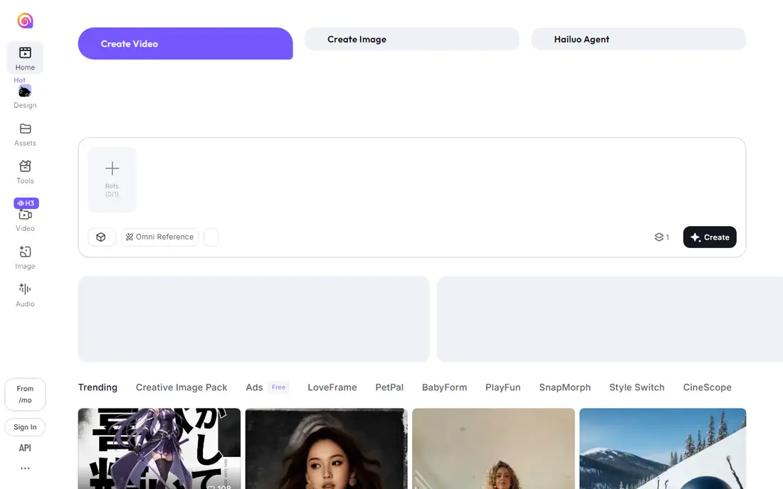 Hailuo AI website