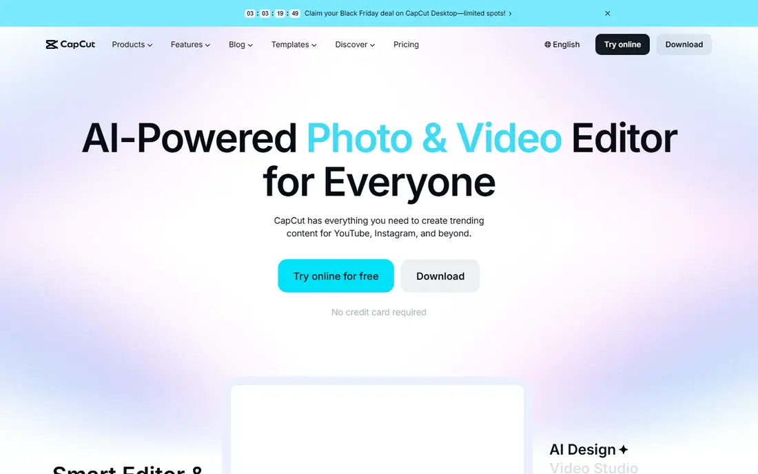 CapCut website