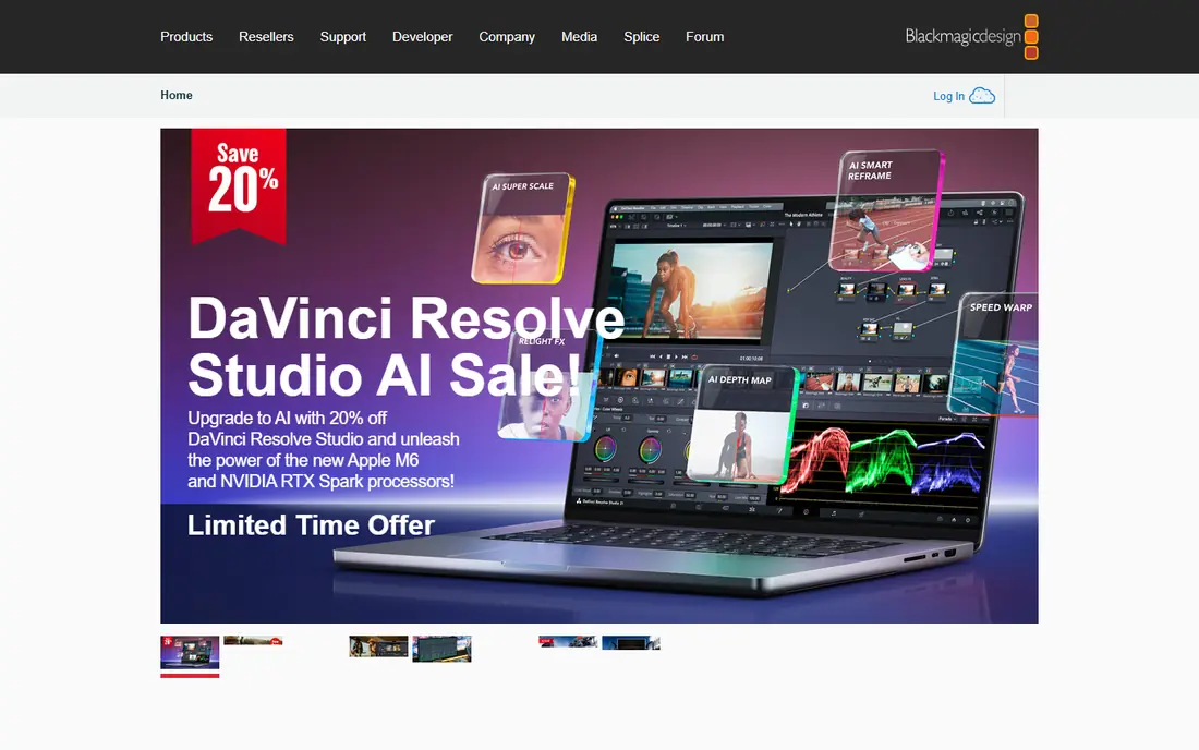 DaVinci Resolve website