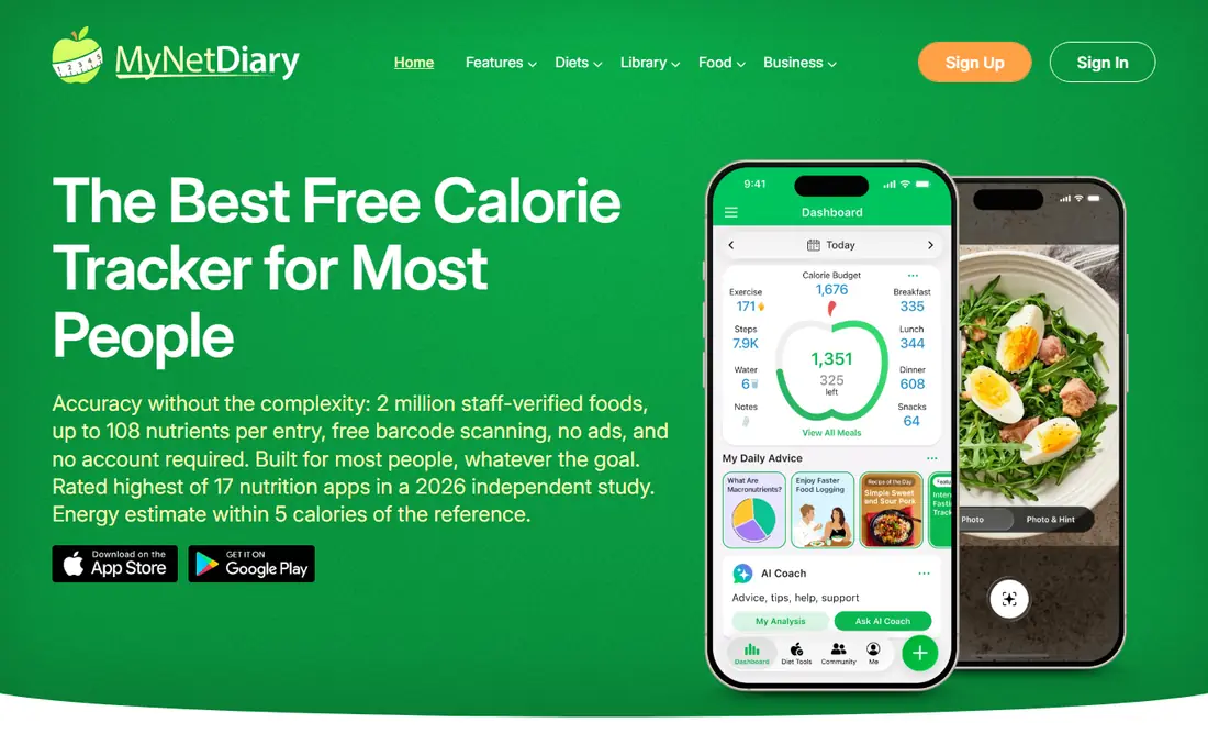 MyNetDiary website