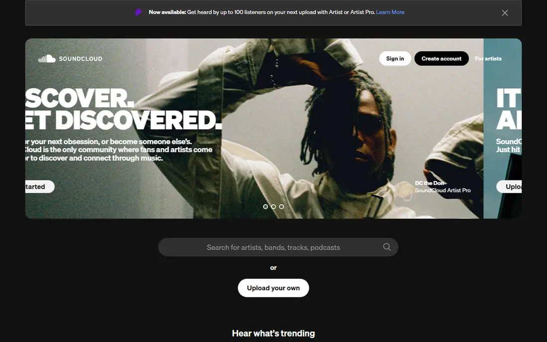 SoundCloud website