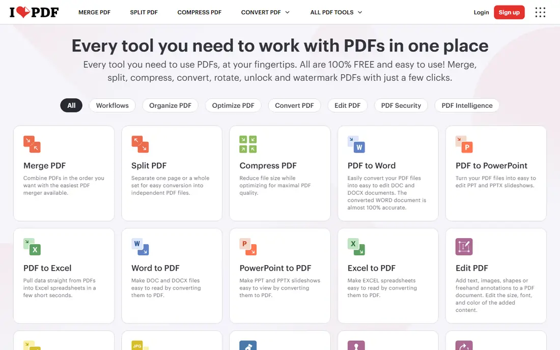 iLovePDF website