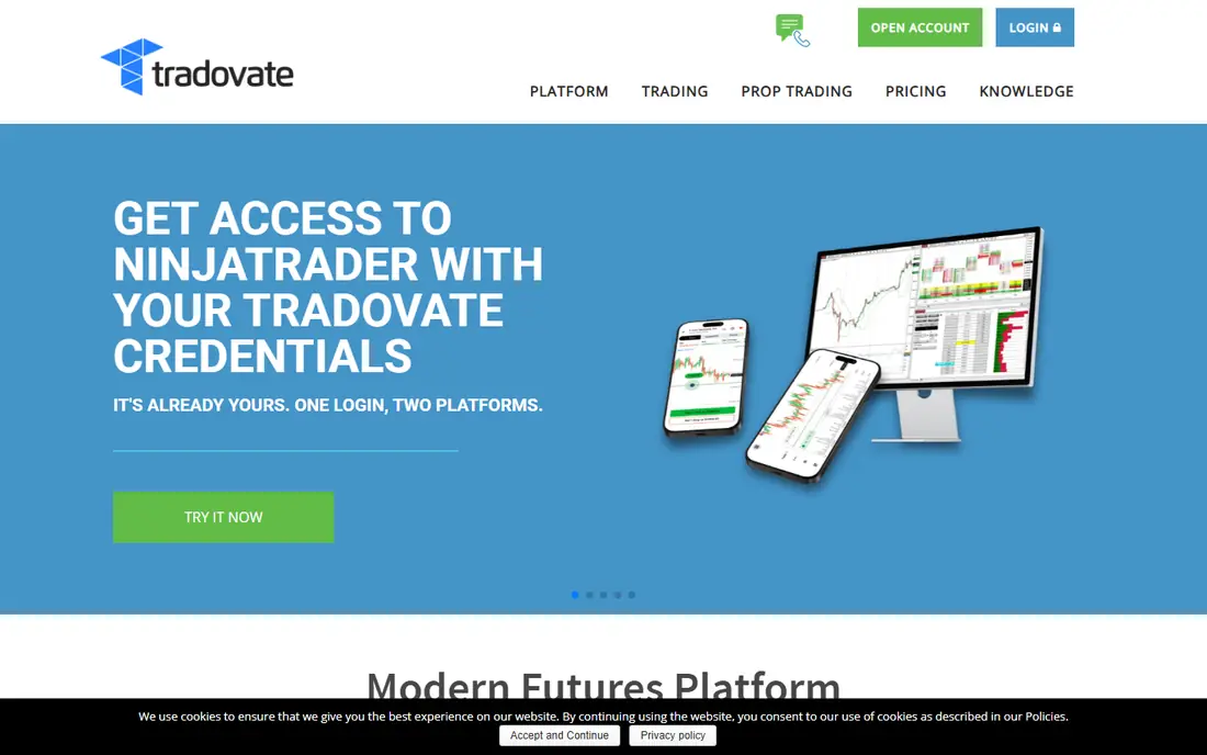 Tradovate website