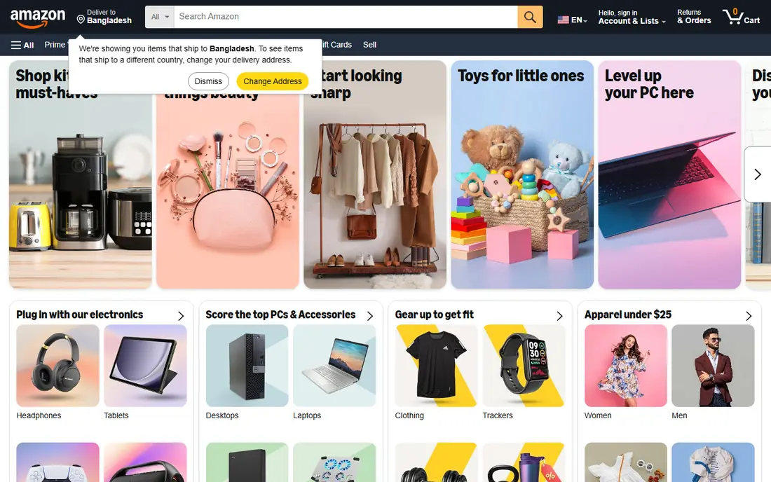 Amazon Fresh website