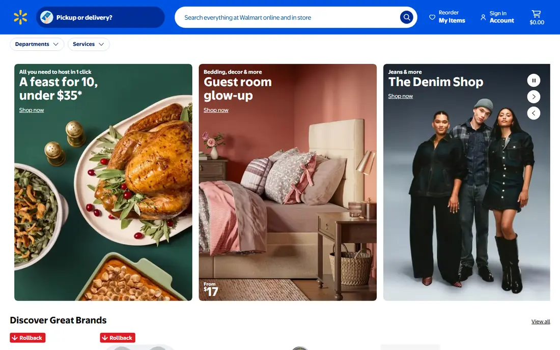 Walmart Grocery website