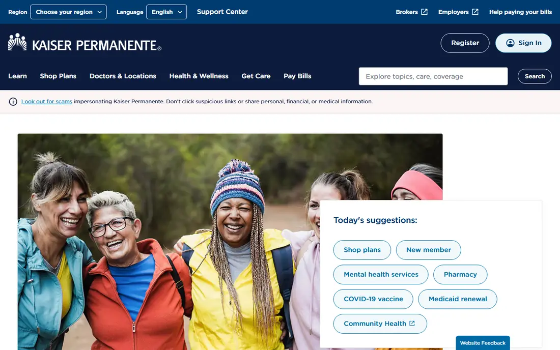 Kaiser Permanente website