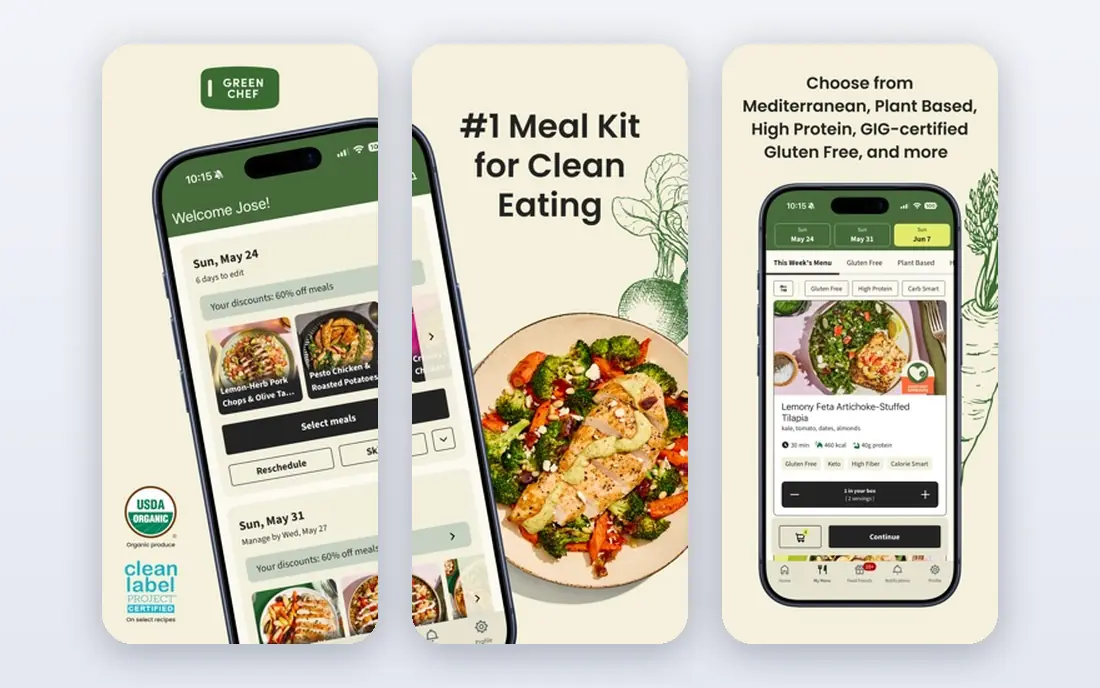 Green Chef app screenshots