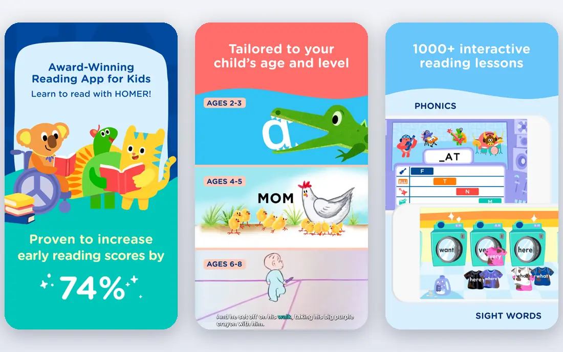 Homer app screenshots