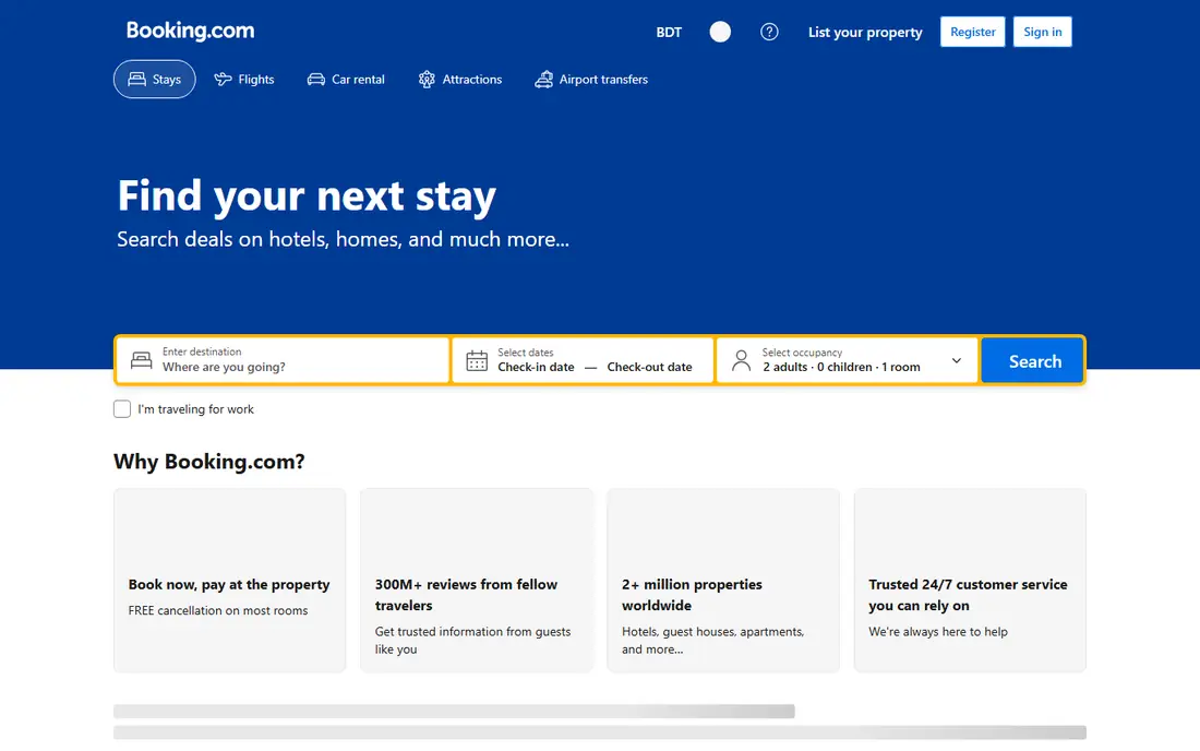 Booking.com website