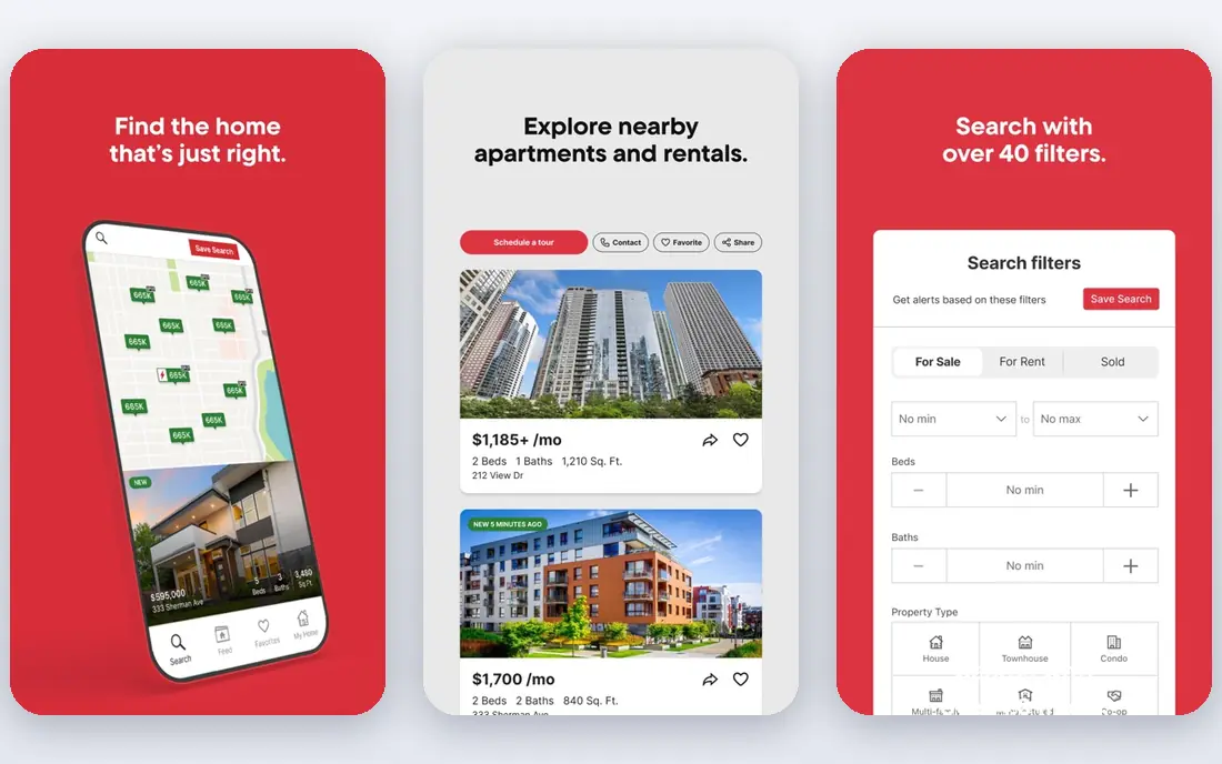 Redfin app screenshots